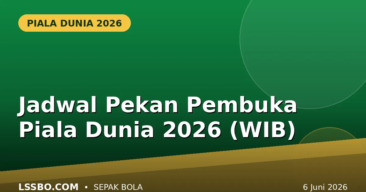Jadwal Pekan Pembuka Piala Dunia 2026: Meksiko Buka Pesta, Berikut Laga dan Jam Tayang WIB