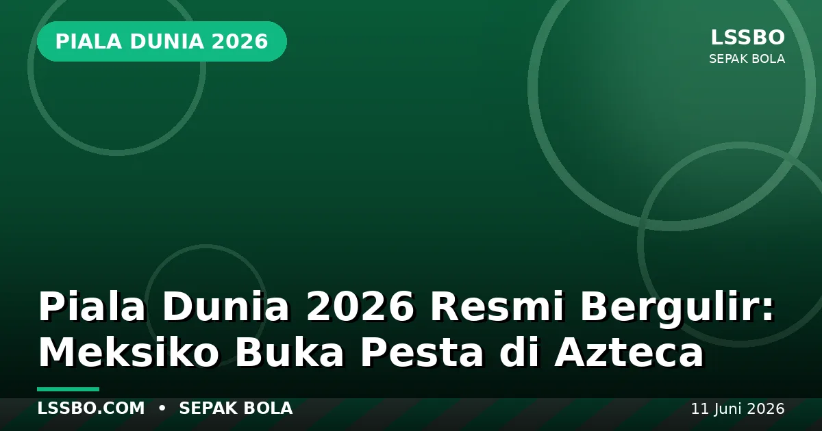 Piala Dunia 2026 Resmi Bergulir: Meksiko Jamu Afrika Selatan, Tirai Pesta 48 Negara Terangkat di Azteca