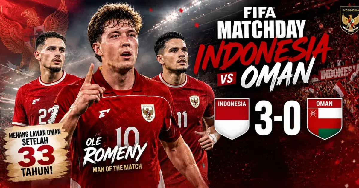 Timnas Indonesia Hajar Oman 3-0, Akhiri Puasa Kemenangan 38 Tahun