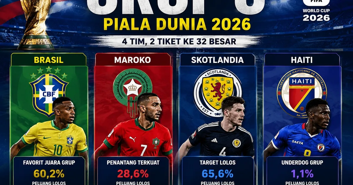 Bedah Grup C Piala Dunia 2026: Brasil di Antara Ranjau Maroko, Skotlandia, dan Haiti