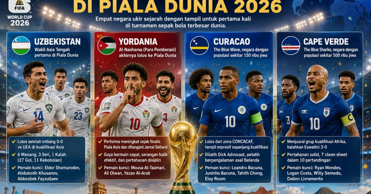 Cetak Sejarah: Empat Negara Debutan yang Pertama Kali Tampil di Piala Dunia 2026