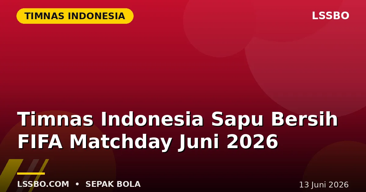 Timnas Indonesia Sapu Bersih FIFA Matchday Juni 2026, Ranking Melonjak