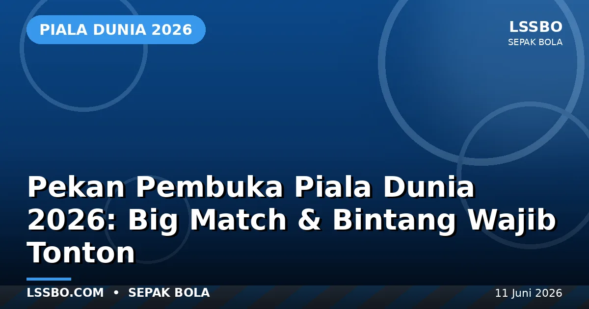 Pekan Pembuka Piala Dunia 2026: Deretan Big Match dan Bintang yang Wajib Ditonton